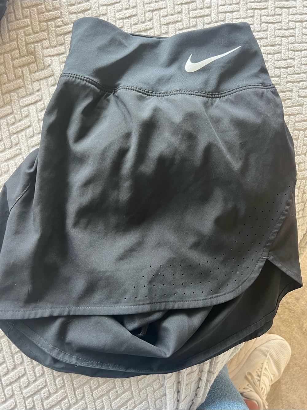 Nike Women’s Black Athletic Skort with White Swoosh
